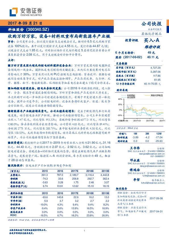 收购万好万家，设备+材料双重布局新能源车产业链