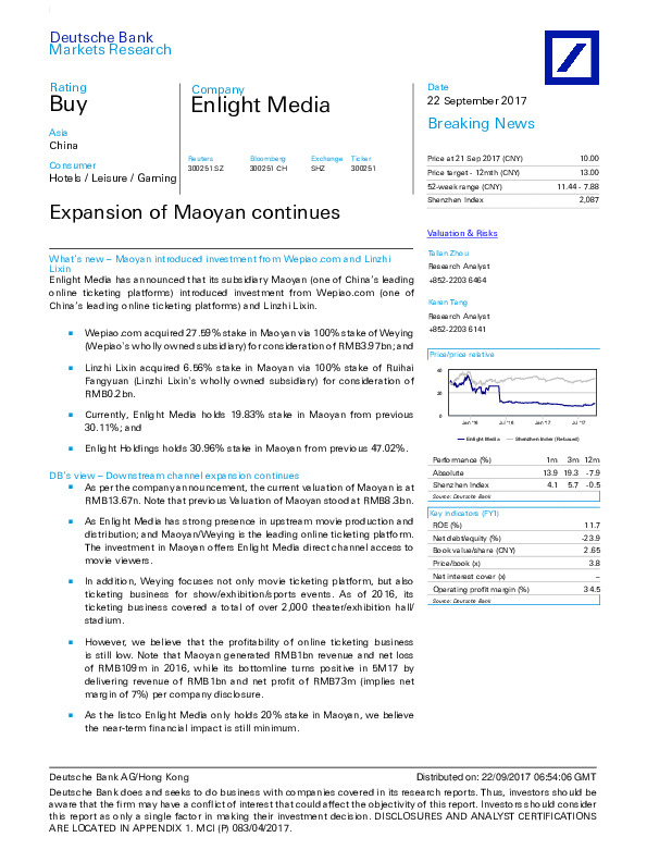 Expansion of Maoyan continues