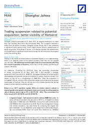 Trading suspension related to potential acquisition; better visibility of Herborist