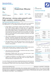 3Q preview:strong sales growth withhigh visibility;reiterating Buy