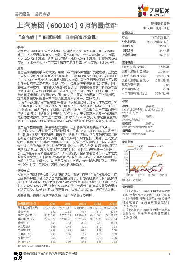 9月销量点评：“金九银十”旺季旺销 自主合资齐放量