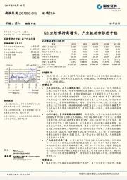 Q3业绩保持高增长，产业链延伸推进平稳