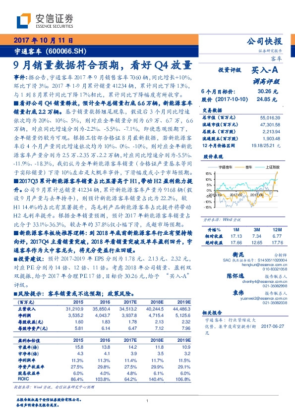 9月销量数据符合预期，看好Q4放量