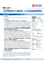 批发型数据中心服务商，大订单保障业绩高涨