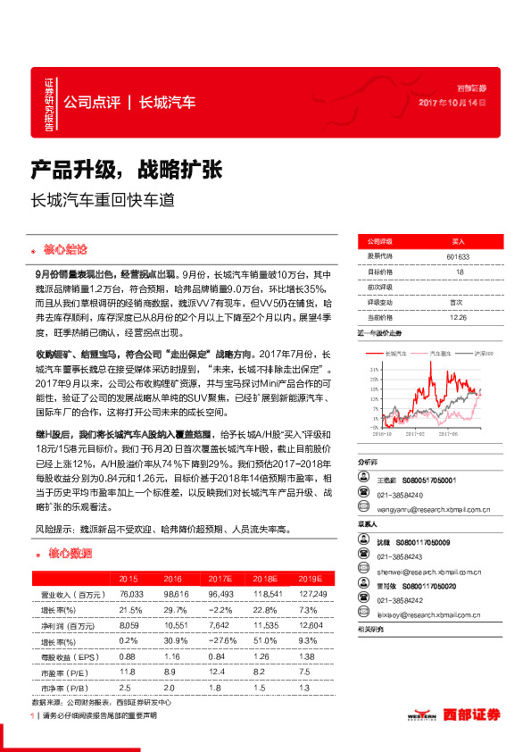 长城汽车重回快车道：产品升级，战略扩张
