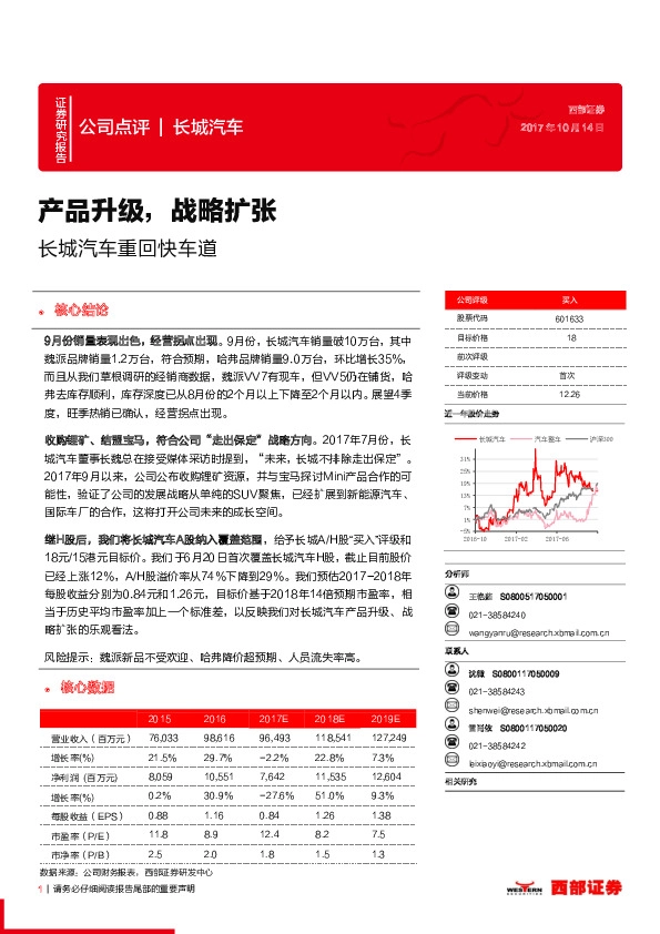 长城汽车重回快车道：产品升级，战略扩张