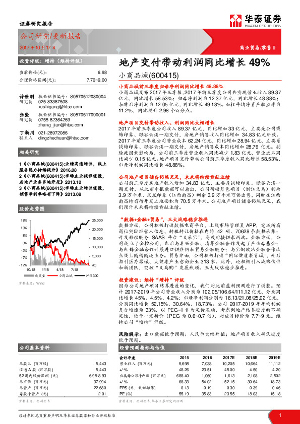 地产交付带动利润同比增长49%