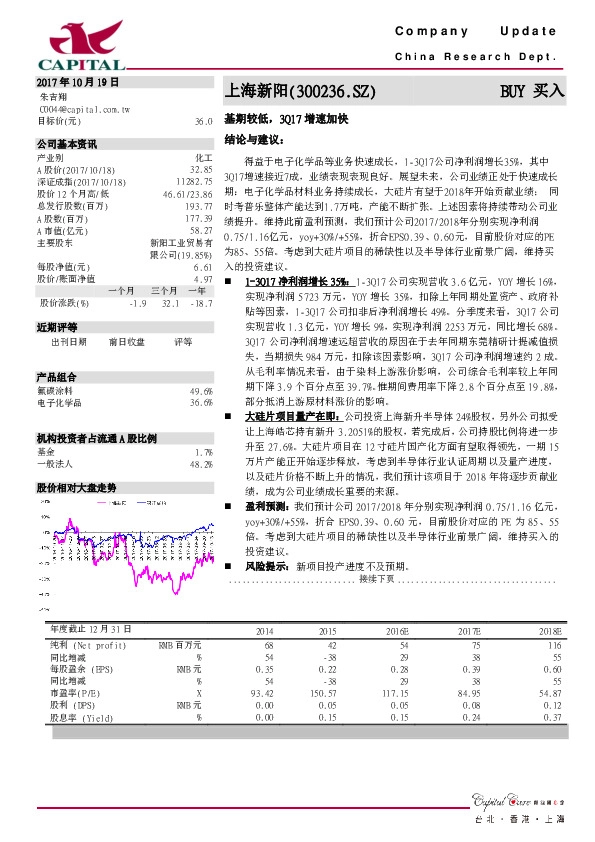 基期较低，3Q17增速加快