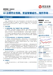 Q3业绩符合预期，受益智慧城市、海外市场