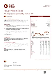 PTA and polyester grew rapidly; maintain BUY