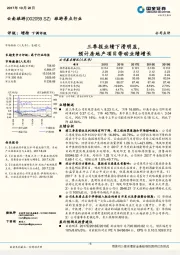 三季报业绩下滑明显，预计房地产项目带动业绩增长