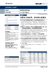 2017年度3季报点评：消费电子迎旺季，净利润大幅增长