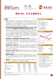 聚焦Q4，全年业绩弹性大