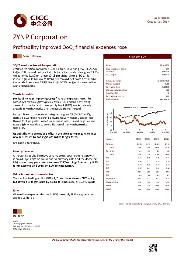 Profitability improved QoQ; financial expenses rose