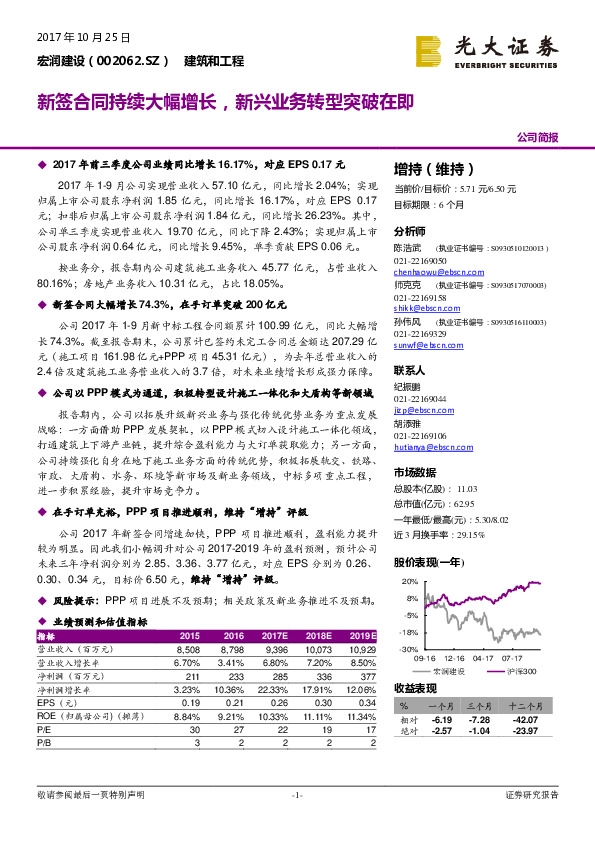新签合同持续大幅增长，新兴业务转型突破在即