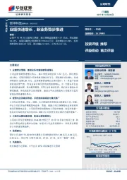 业绩快速增长，新业务稳步推进