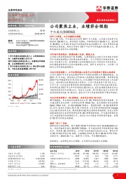 公司聚焦主业，业绩符合预期