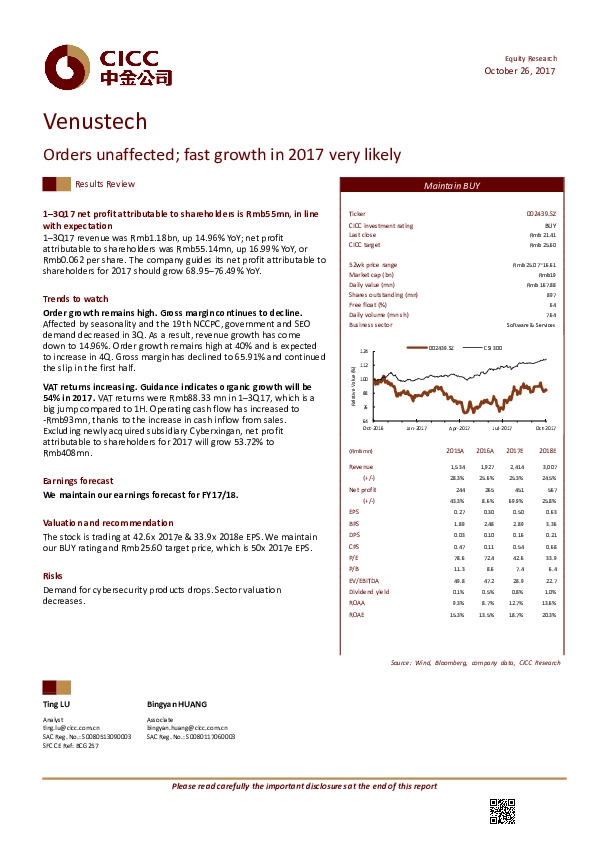Orders unaffected; fast growth in 2017 very likely