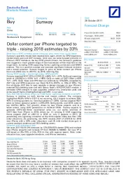 Dollar content per iPhone targeted to triple - raising 2018 estimates by 33%