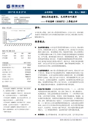 三季报点评：调味品快速增长，毛利率仍可提升