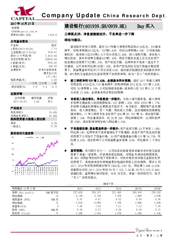 三季报点评：净息差继续回升，不良率进一步下降