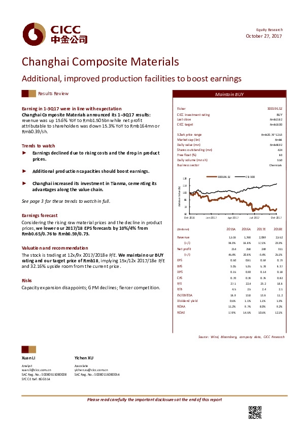Additional, improved production facilities to boost earnings