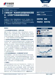三季报点评：电池材料业务盈利维持高增长，公司资产负债表调整继续推进