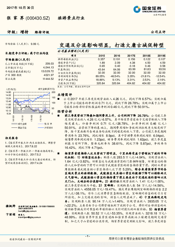 交通及分流影响明显，打造大庸古城促转型