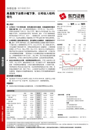 高基数下业绩小幅下滑，公司收入结构优化