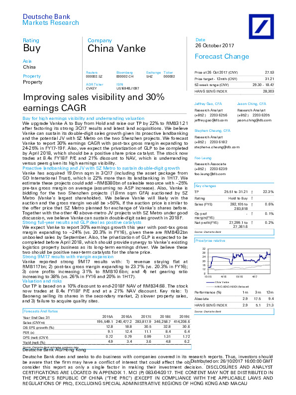 Improving sales visibility and 30% earnings CAGR