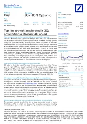 Top-line growth accelerated in 3Q;anticipating a stronger 4Q ahead