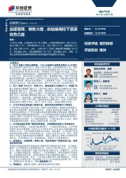 业绩暂降、销售大增，供给端调控下资源优势凸显