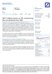 3Q17 slightly below on FX; maintaining Buy on potential from IBS