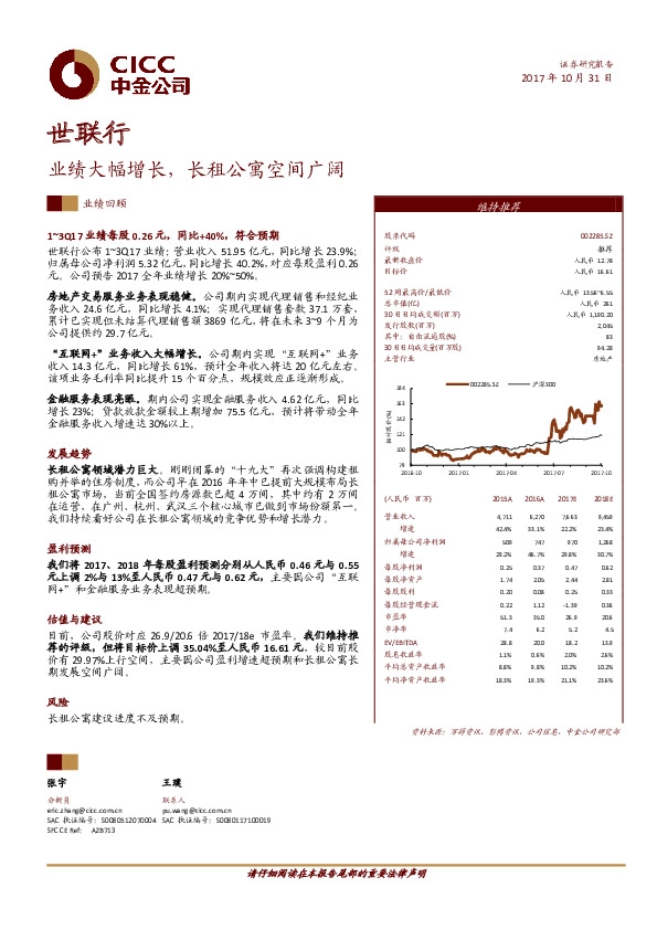 业绩大幅增长，长租公寓空间广阔