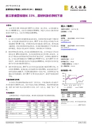 前三季度营收增长33%，原材料涨价净利下滑