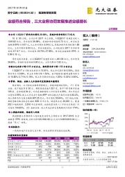 业绩符合预告,三大业务协同发展推进业绩增长