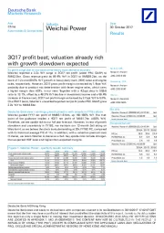 3Q17 profit beat; valuation already rich with growth slowdown expected