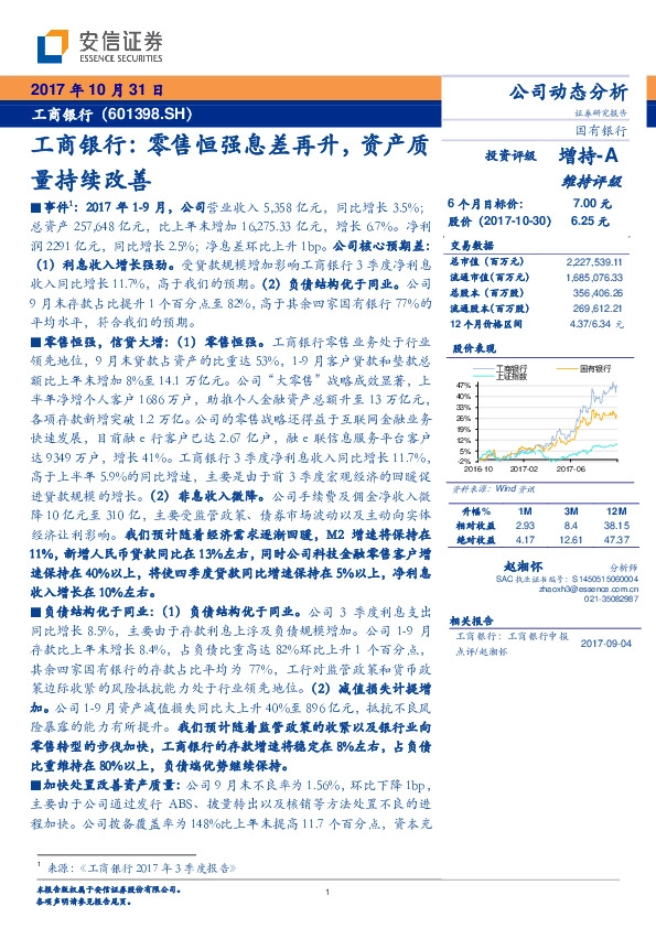 工商银行：零售恒强息差再升，资产质量持续改善