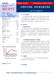 2017年三季报点评：业绩符合预期，影院建设稳步推进