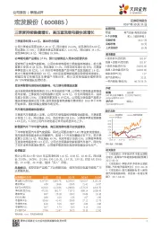 三季度持续稳健增长，高压直流继电器快速增长