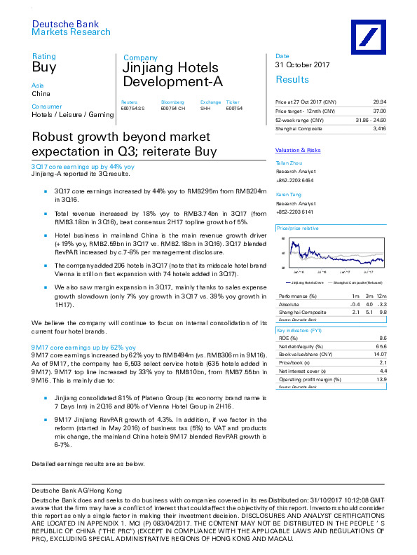 Robust growth beyond market expectation in Q3; reiterate Buy