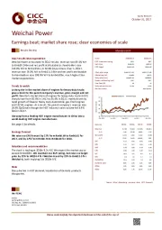 Earnings beat; market share rose; clear economies of scale