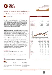 China Petroleum & Chemical (Sinopec) Marketing earnings should bottom out