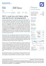 3Q17 a small miss with higher selling cost and flat JVs' earnings growth