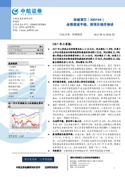 业绩增速平稳，新项目稳步推进