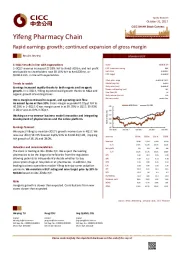 Rapid earnings growth; continued expansion of gross margin