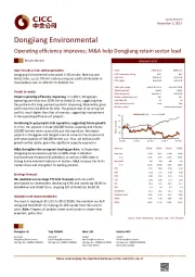 Operating efficiency improves; M&A help Dongjiang retain sector lead