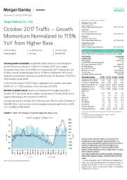 October 2017 Traffic – Growth Momentum Normalized to 11.5% YoY from Higher Base