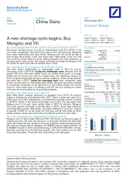 A new shortage cycle begins; Buy Mengniu and Yili