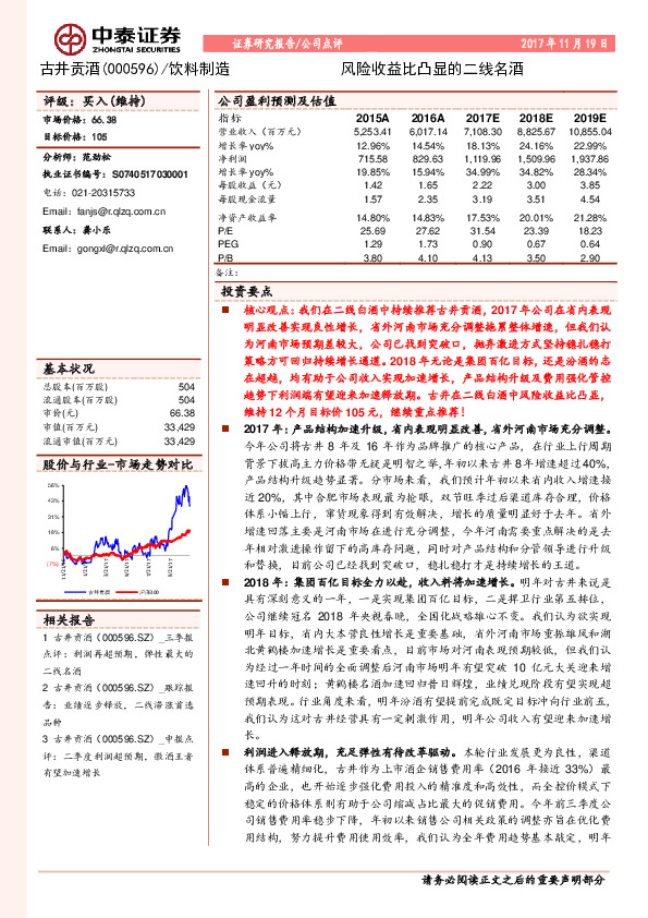 风险收益比凸显的二线名酒